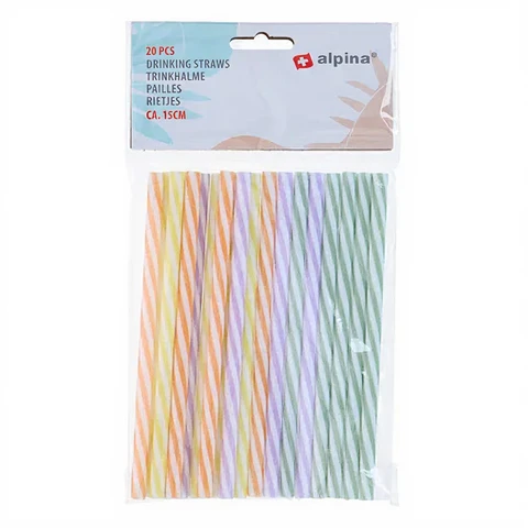 Alpina Plastic Rietjes Gekleurde Rietjes - 20st - inclusief 4 kleuren