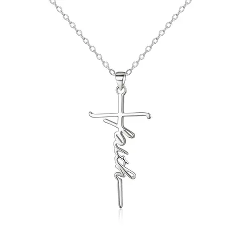 Ever Faith Cross Necklace, Religious Church Faith Cross Hope Believe Choker Necklace