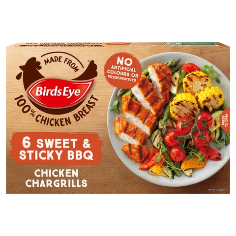 Birds Eye 6 Sweet & Sticky BBQ Chicken Chargrills 522g