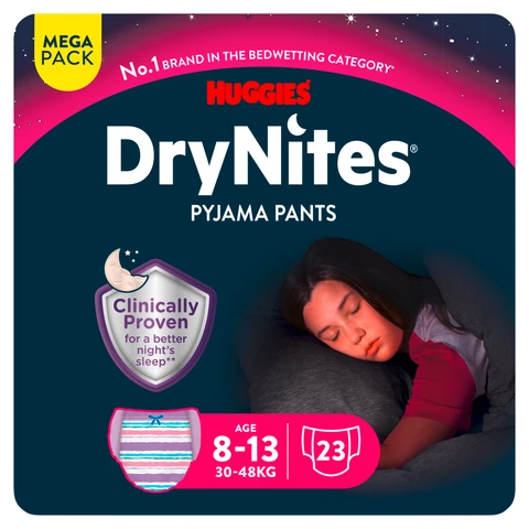 Huggies Drynites Pyjama Pants Age 8-13 23 Pack
