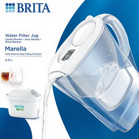 Carafe Filtrante BRITA Marella Blanche 2,4 L + 1 Cartouche Maxtra Pro