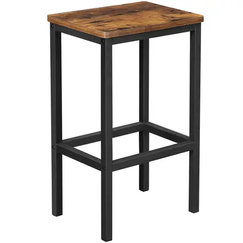 VASAGLE Bar Stools Rustic Brown/Black 2pcs