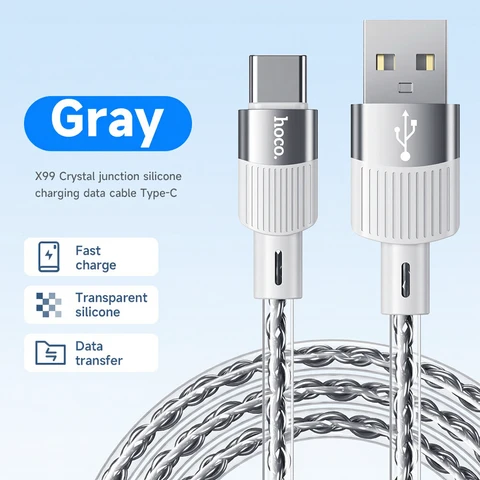HOCO X99 USB-A to USB-C Charging  Cable - Grey