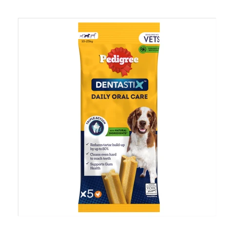 Pedigree Dentastix Daily Oral Care Medium 10-25kg 5 Sticks 128g