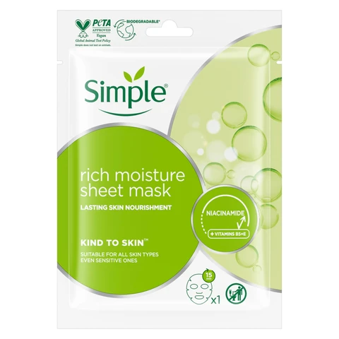 Simple Kind to Skin Sheet Mask Rich Moisture 1x 21 ml