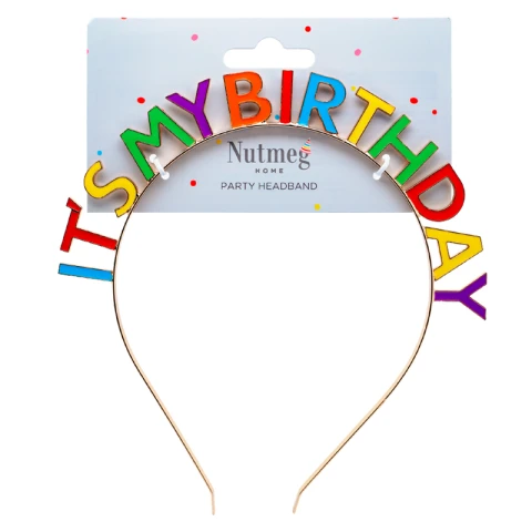 Nutmeg Party Headband Its My Birthday Metal Multicolour