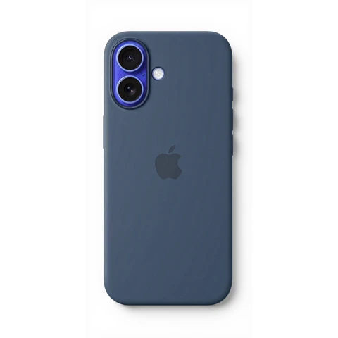 Apple offizielle Silikonhülle mit MagSafe für iPhone 16 Denim