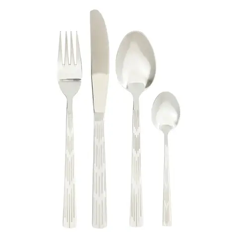 Avie 24 Piece Etched Cutlery Set