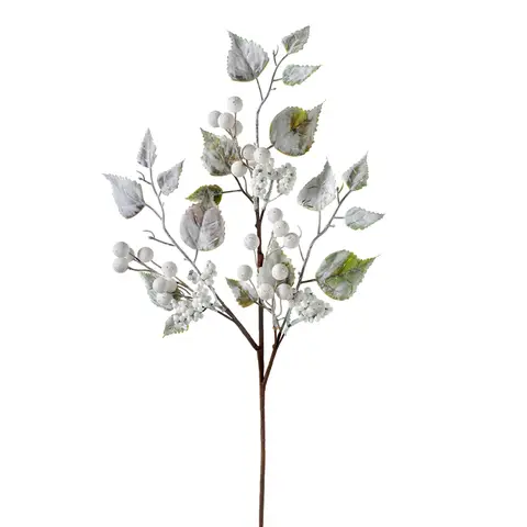 WeRChristmas Artificial Frosted Berries Pick, White, 25 cm