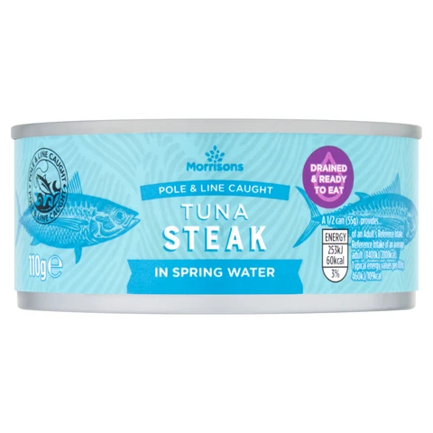 Morrisons Drained Tuna Steaks With Spring Water 110g