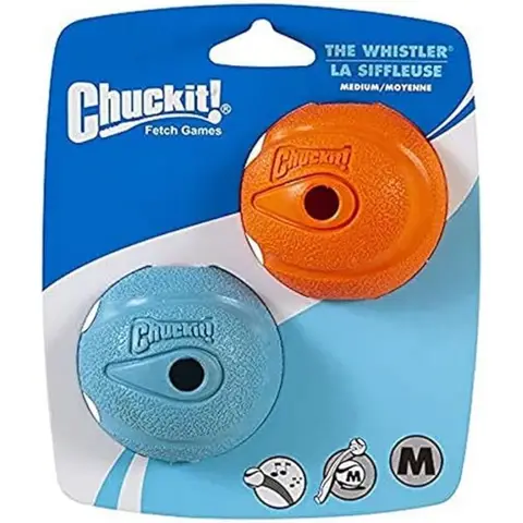 Chuckit! The Whistler Ball 2 Pack Medium 6.5cm