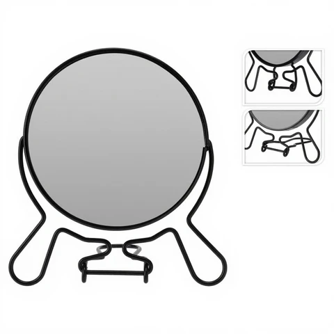Double-sided makeup mirror (black)