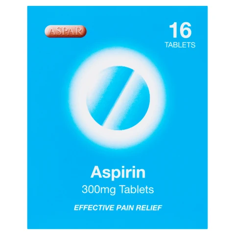 Aspar Aspirin Pain Relief Tablets 300mg - 16 Tablets