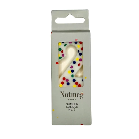 Nutmeg Cake Candle Spots Number 2 Multicolour