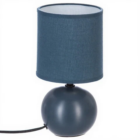 Timéo Kugelleuchte Schlafzimmerlampe Schreibtischlampe Nachttischlampe - Höhe 25 cm - Blau - Ohne Leuchtmittel - Kompatibel mit E14-Leuchtmitteln