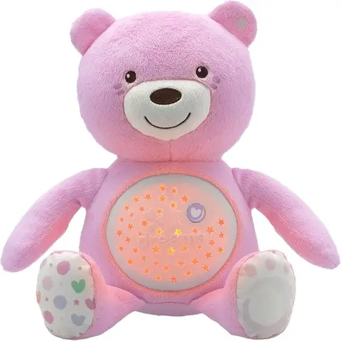 Chicco First Dreams Teddy Bear with Night Light 0+ Months Pink