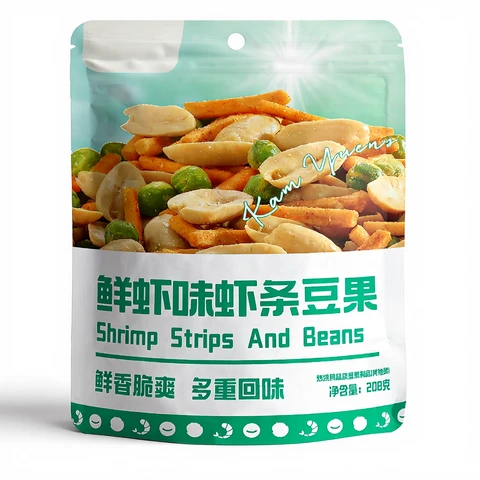 Ganyuan Artificial Fresh Shrimp Flavor Shrimp Strips & Peanuts 208g