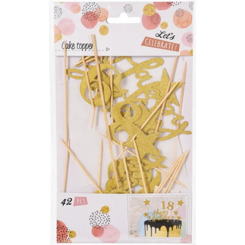 Ensemble de décoration de gâteaux avec chiffres, alphabet, pentagramme, drapeau, 42 pièces