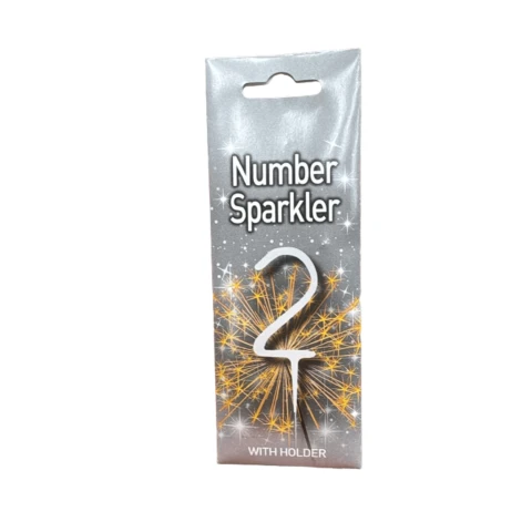 Morrisons Cake Candle Sparkler Number 2 Silver