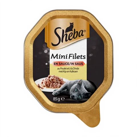 SHEBA Mini Filets Nourriture pour chat en conserve Riche en protéines Diverses saveurs 85 g