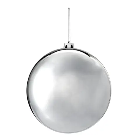 WeRChristmas Silver Large Gloss Shatterproof Bauble, 20 cm