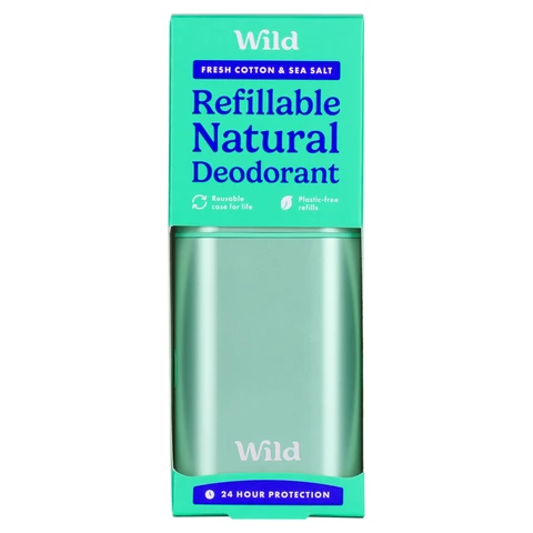 Wild Refillable Cotton & Sea Salt Aqua Case Natural Deodorant 40g