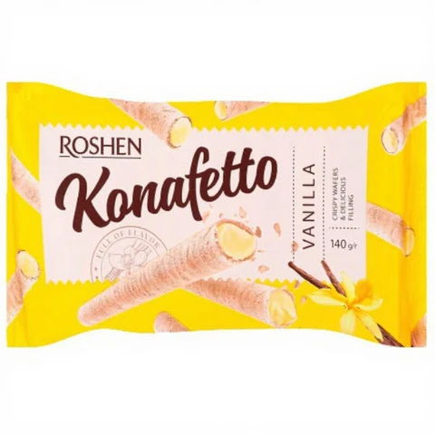 Roshen Waffelröllchen Vanille 140g Vanille