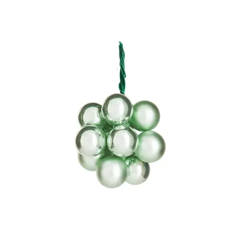 WeRChristmas Mint Green Glass Berry Cluster Baubles, 10 Pack