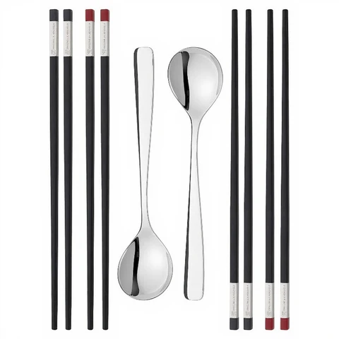 Zwilling Essstäbchen-Set (4 Paare mit 2 Löffeln)