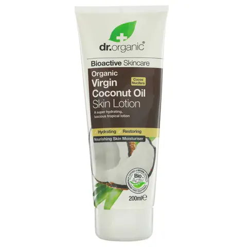 dr.organic Organic Virgin Coconut Oil Hydrating Restoring & Nourishing Skin Lotion 200ml
