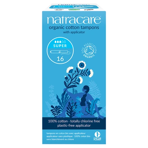 Natracare Super Organic Cotton Tampons With Applicator 16 Tampons