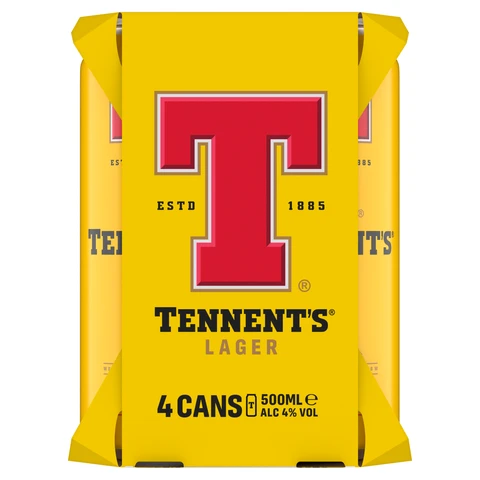 Tennents Lager 4Pk - 4% 4X500ml