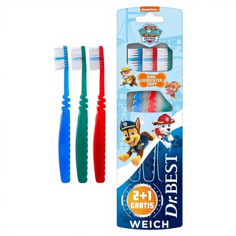 Dr.BEST Paw Patrol Toothbrush up to 7 years soft 2+1 3 pcs