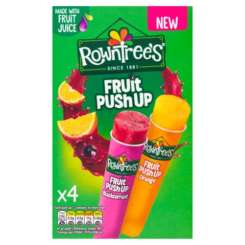 Rowntrees Fruit Pastille Push Ups Blackcurrant & Orange 4x90ml