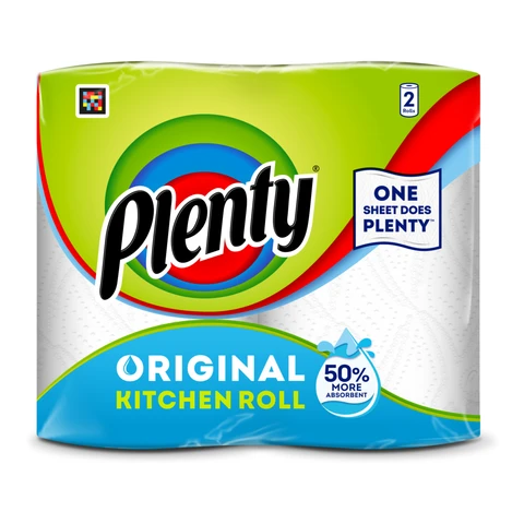 Plenty Original Kitchen Roll, 2-Ply, 2 Rolls