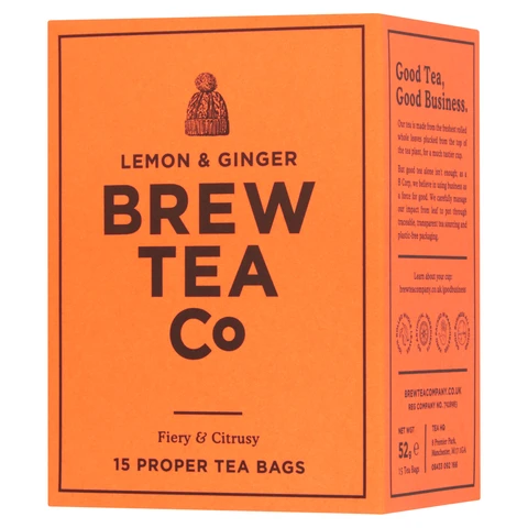 Brew Tea Co - Lemon & ginger (15 Proper Tea Bags) - 52g