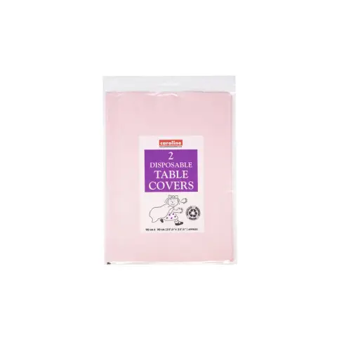 Caroline Tablecloth Paper Disposable Square Pink 90x90cm, Pack of 2