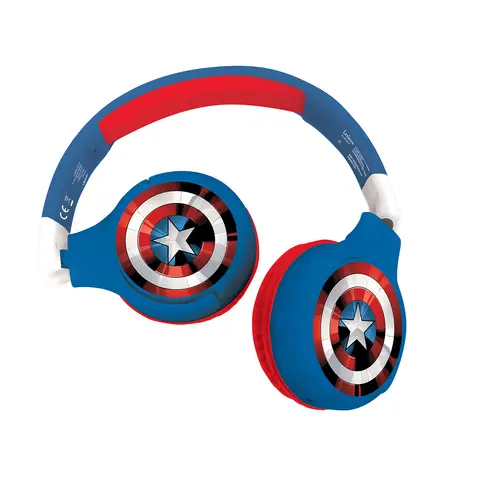 Lexibook Marvel Avengers - 2-in-1 Wireless/ Wired Kids Headphones - Red/ Blue