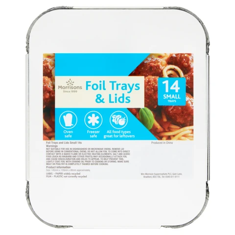 Morrisons Foil Trays & Lids 14 Small Trays