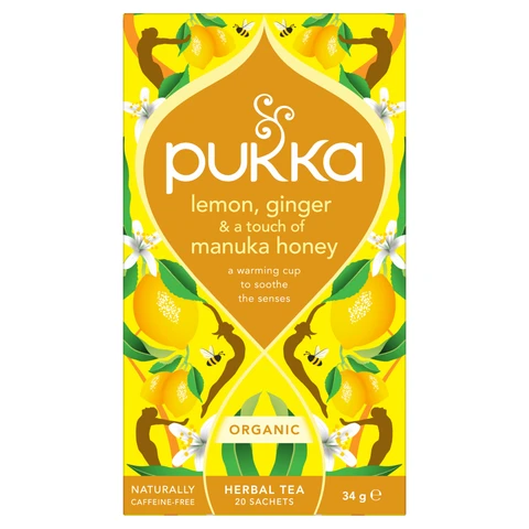 Pukka Herbs Lemon Ginger & Manuka Honey Tea Bags 20 Pack 34g