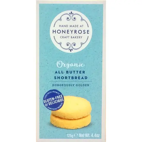 Honeyrose Organic All Butter Shortbread 125g