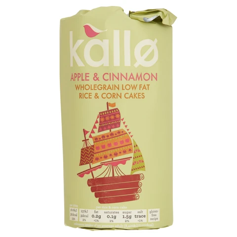 Kallo Jumbo Apple & Cinnamon Rice Cakes 127g