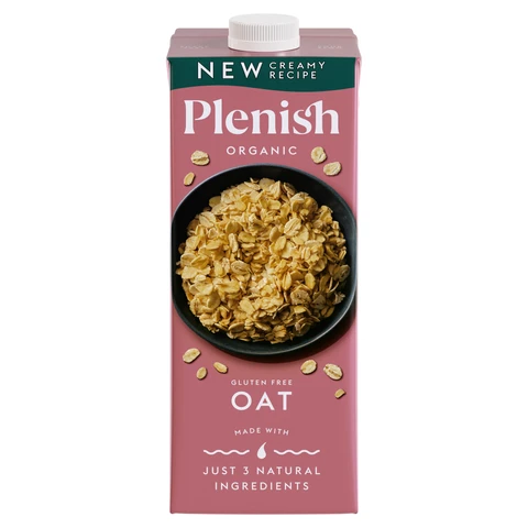 Plenish Unsweetened Organic Gluten Free Oat Milk 1L