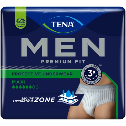 Tena Men Premium Fit Protective Underwear Maxi L/XL | Incontinence Underwear 8 Pack