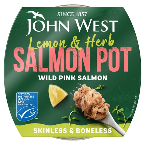 John West Msc Salmon Fridgepot Lemon & Herb 80g