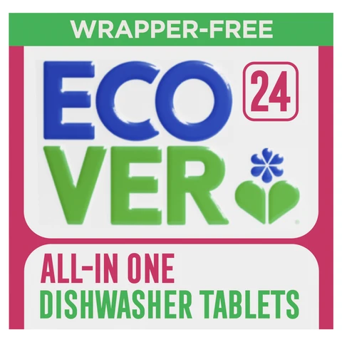 Ecover Wrapper Free All-In-One Dishwasher Tablets, 24 Count