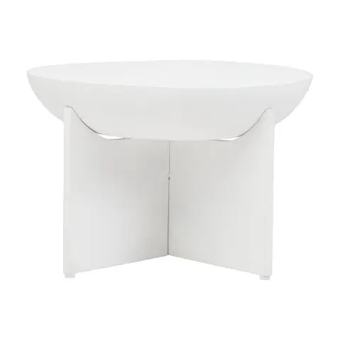 Fifty Five South Walsa Coffee Table Round Cross Base Mango Wood Whitewash