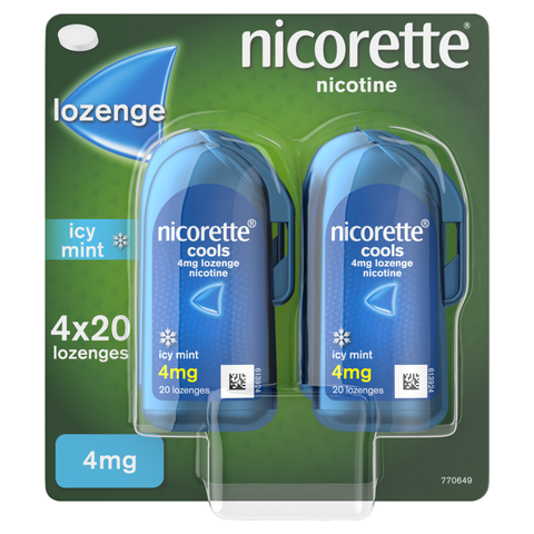 Nicorette Cools 4mg Lozenge, 80 Lozenges, Quit Smoking Aid