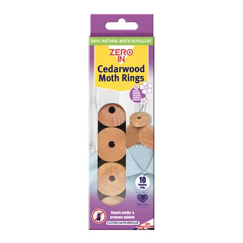 Zero In Cedar Rings Moth Repellent 10pk