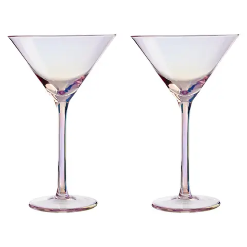Maison by Premier Frosted Deco Set of 2 Martini Glasses